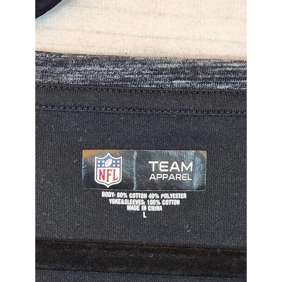 NFL Team Apparel Womens Black Gray New Orleans Saints  Long Sleeve‎ Tee Shirt  L - Picture 3 of 5